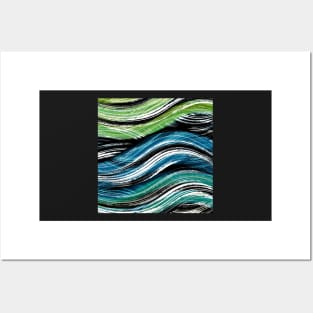 Making’ Water Waves | Digital Pattern | Bold Blue, Green and Teal Posters and Art